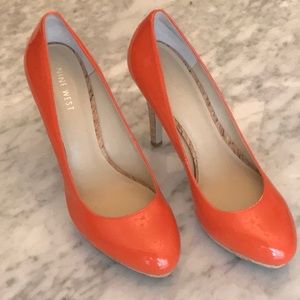 Nine West tangerine orange 4.5” heels